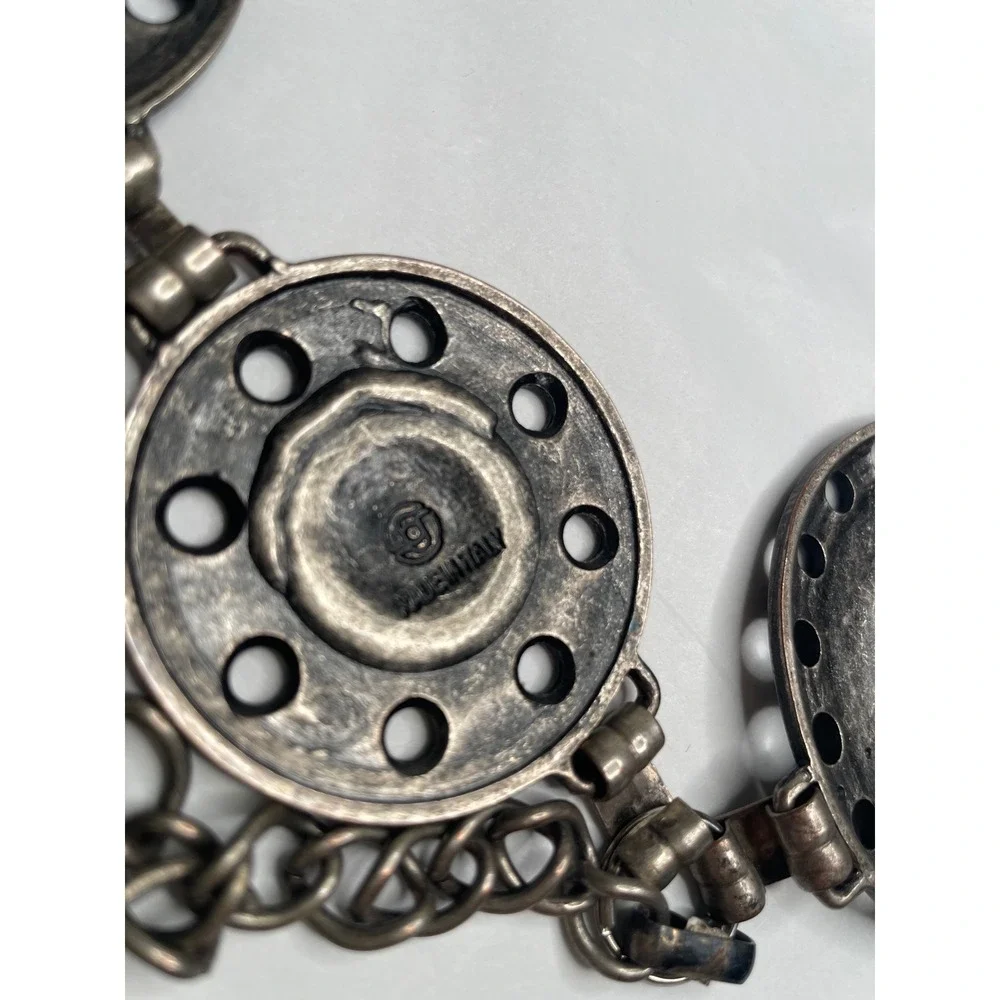 Unbranded Vintage Silver Tone Medallion Chain Belt Made in Italy Boho Western